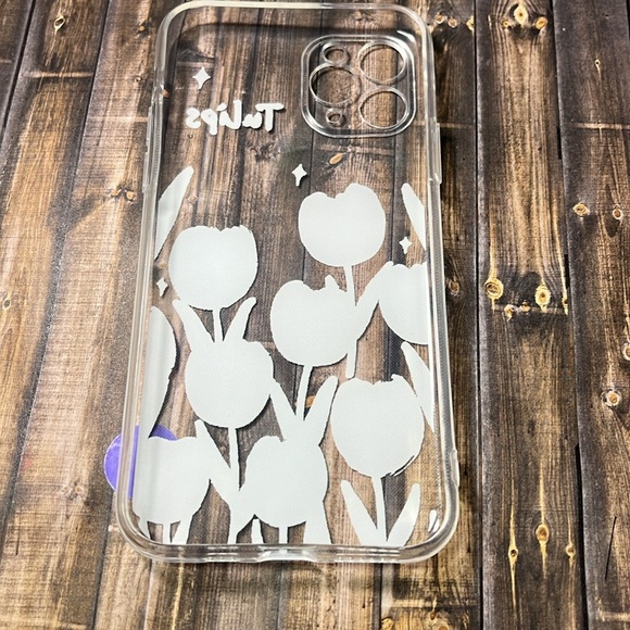 5for$10 Painted Cream Tulips Floral iPhone 11 Pro Protective Phone Case NWT - Picture 3 of 5